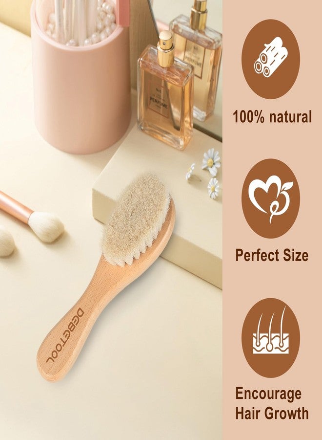 DEBETOOL Baby Hair Brush, 2 Packs - Natural Wooden Brush with Premium Goat Bristle, Ideal for Newborns & Toddlers, Promotes Healthy Hair Growth, Prevents Scalp Irritation, Off-white - Image 4